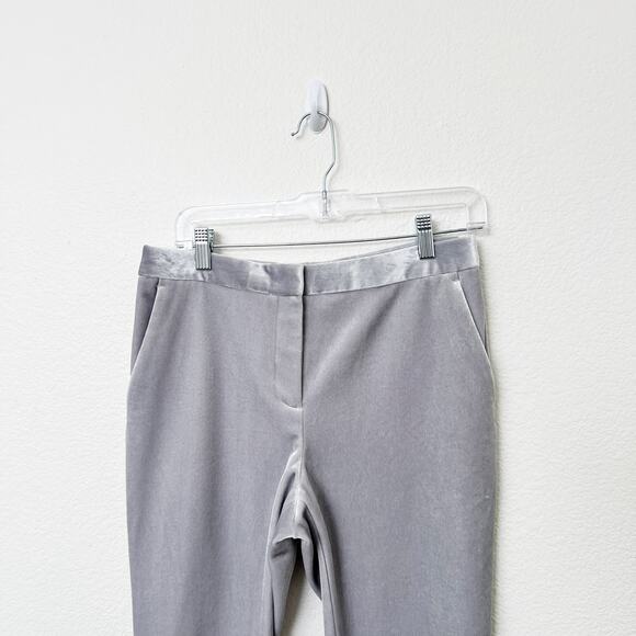 [Topshop] Gray Velvet Slim Straight Ankle Length Trouser Pants Mid Rise Size 6 - Picture 7 of 11